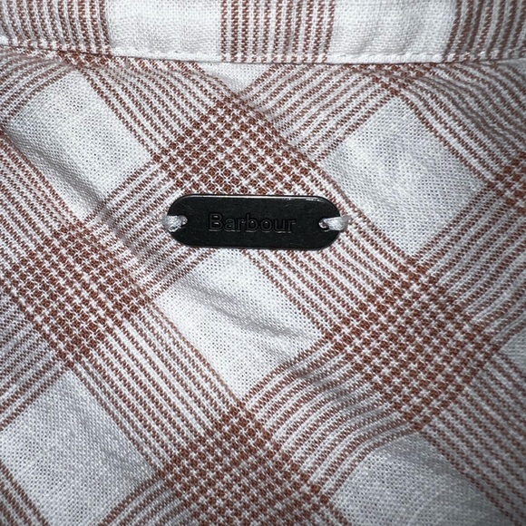 Barbour boxy checkered v-neck blouse in 100% cotton - Picture 3 of 5